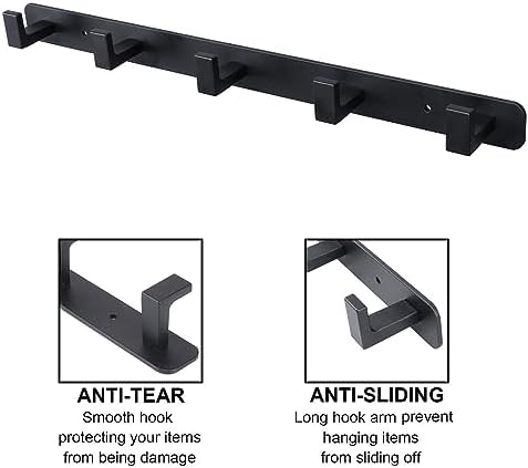 Coat Rack, Heavy Duty Stainless Steel 5 Tri Coat Hook Hanger, Wall Mounted Wall - Image 3