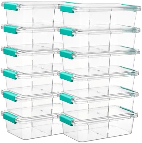 Vtopmart 12 Pack 1.5Qt Clear Pencil Box, Plastic Pencil Holder by Vtopmart