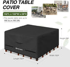 Porch Shield Waterproof Square Patio Table Cover 102 x 102 inch - Image 2