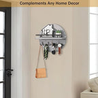 Key Holder Wall Mount with Shelf and Hooks, Mail Organizer - Image 3