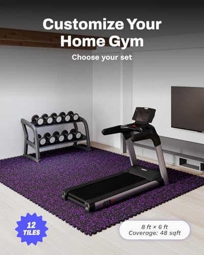 AIRHOP 0.56in Thick 48 Sq Ft Exercise Equipment Mats, 12 Tiles Upgraded Rubber - Image 4