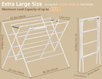 Drying Rack Clothing, 35.4in Long Drying Poles Large Clothes Drying Rack - Image 3