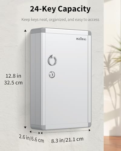 Uniclife 24-Key Security Lock Box, Wall Mount Key Cabinet - Image 2