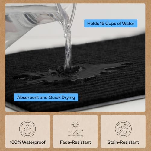GORILLA GRIP Traffic Guard Indoor Outdoor Heavy Duty Door Mat, 96x48 Black - Image 5