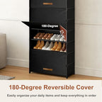 9 Tier Shoe Cabinet with Door, 36-Pair Storage - Image 6