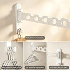 Wall Mounted Clothes Hanger Rack, Foldable Space Saving Laundry Rack - Image 7