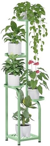 TOSKING Tall 5-Tier Square Plant Stand Indoor Outdoor, Sage Green by TOSKINGESSENCE