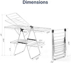 Stainless Steel 2-Tier Foldable Clothes Drying Rack, 57 Inches Max Height - Image 2