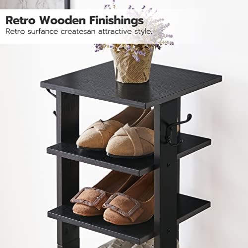 HOOBRO 8 Tiers Vertical Shoe Rack, Wooden Shoe Storage Organizer - Image 6