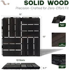Acacia Interlocking Deck Tiles, 12 Slats, Ebony Black - Image 2