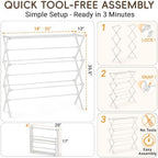 Extra Wide Foldable Clothes Drying Rack, Reinforced Joints - Image 5