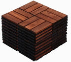 10 PCS Interlocking Deck Tiles, Solid Wood Patio Flooring Outdoor Waterproof by Unknown