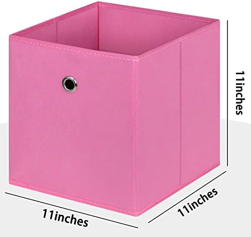 Foldable Storage Cubes Bins, 11 Inch Cloth Storage Cube Fabric Storage Box - Image 2