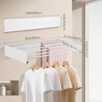 Wall Mounted Laundry Drying Rack, Space Saving Adjustable Towel Holder - Image 2