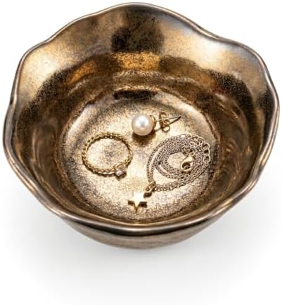 Jewelry Dish, Metallic Ceramic Ring Tray by Unknown