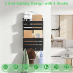 MOOACE Mail Organizer Wall Mount, Wood Mail and Key Holder - Image 6