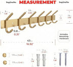 Brushed Gold Wall Mounted Coat Rack – 17 Inch Stainless Steel Rail - Image 2
