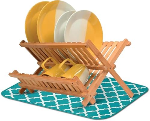 Dish Drying Mat for Kitchen Counter, Large 18 x 14 Absorbent Microfiber Pad - Image 2