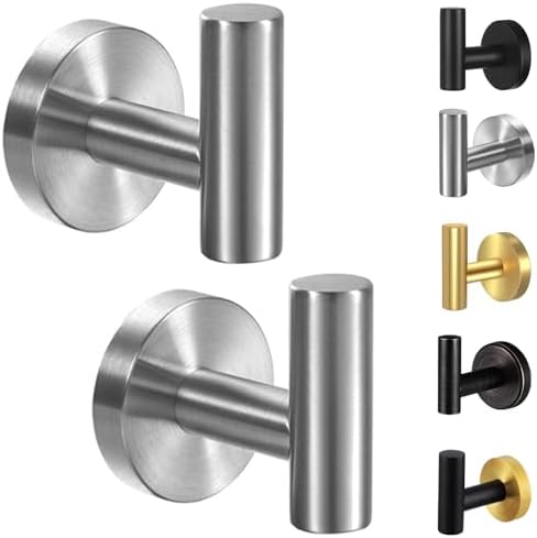 Kruodop Towel Hooks for Bathroom, 2 Packs Wall Mount Towel Holder, Matte Wall by Kruodop