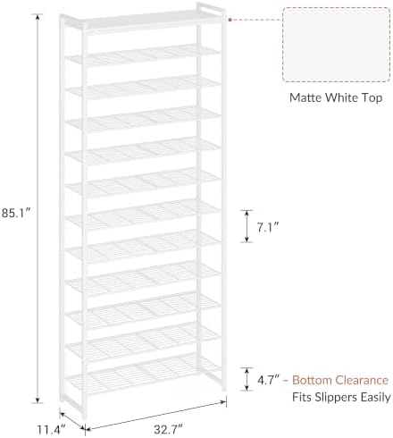 12 Tier Shoe Rack Organizer for 48-60 Pairs, Tall Metal Shoe Storage Shelf - Image 3