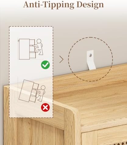 Keehusux Rattan Shoe Cabinet - Image 6