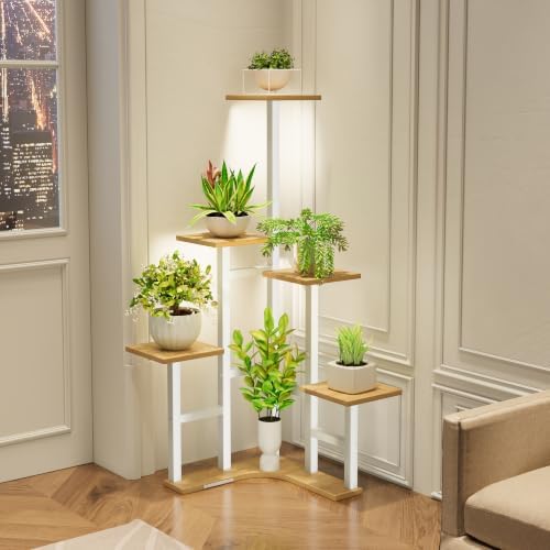 Corner Plant Stand Indoor with Grow Lights 6 Tiered Corner Plant Shelf - Image 5