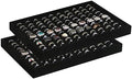Coward 2Pcs/Set Black Velvet Stackable Ring Organizer Tray, Velvet Ring Earring by FocusOnJewelryDisplay15yrs
