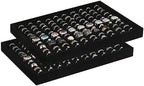 Coward 2Pcs/Set Black Velvet Stackable Ring Organizer Tray, Velvet Ring Earring by FocusOnJewelryDisplay15yrs