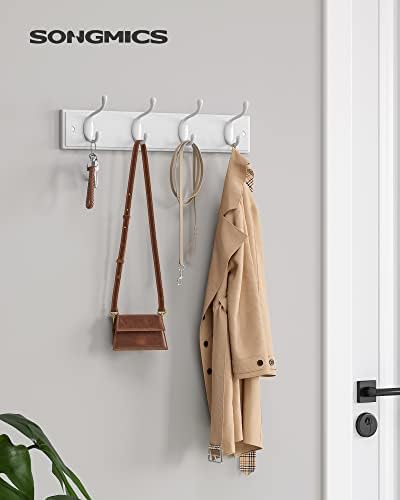 SONGMICS Wall-Mounted Coat Racks, 8 Dual Metal Hooks - Image 2