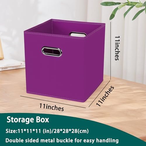 Black Foldable Storage Cubes Bins, Fabric Storage Box Cubes Organizer Baskets - Image 2