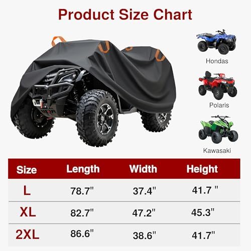 Puroma ATV Cover Waterproof Outdoor Heavy Duty Windproof Reflective Oxford - Image 2