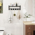 Homode Wall Coat Rack With Shelf, Wood Entryway Hanger With Hooks, Small - Image 3