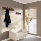 Coat Rack Wall Mount 47.3'' Solid Wood and 12 Hooks - Image 5