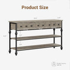 Garvee 52" Console Table with 3 Drawers, Roman Column Entryway Table, Narrow - Image 2
