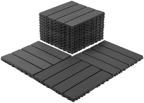 12" Patio Deck Tile, Patio Flooring, 44 Packs Deck Tiles Interlocking Outdoor by Zjjseloru