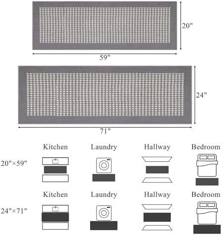 Ileading Laundry Room Runner Rug 2'x6' Non Slip Farmhouse Kitchen Floor Mats - Image 2