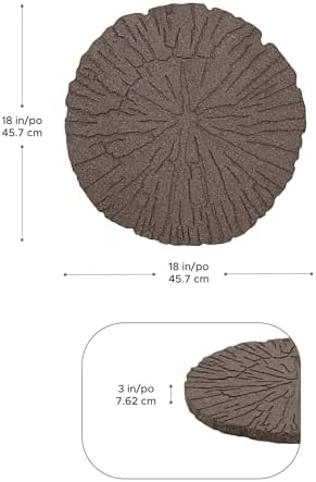 Tierra Verde 4-Pack 18”x18” Cracked Log Rubber Stepping Stones - Image 4