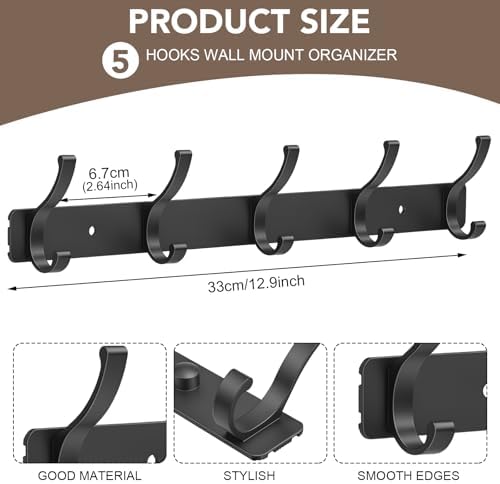 Wall Mount Coat Rack 2 Pack - Image 2