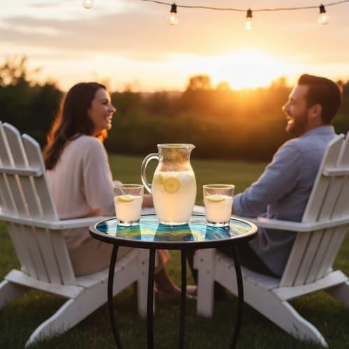 LIFFY Patio Side Tables, Round Decorative Plant Stand & Accent Table - Image 6