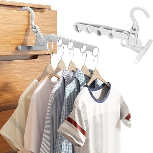 2pcs Grey Folding Clothes Hanger Drying Rack, Portable Travel Hanger by Unknown