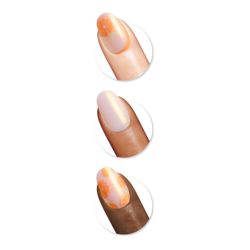 Sally Hansen Instant Cuticle Remover and Salon Effects Sunshine Spritz Press On Nails with Nail Glue and Adhesive Tabs