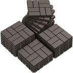 Goovilla Plastic Interlocking Deck Tiles, 27 Pack 12"x12", Dark Coffee by Goovilla