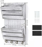 Wood Mail Organizer Wall Mount, Mail and Key Holder - Image 2