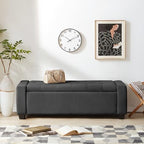 Huatean Home 48" Ottoman with Storage, Dark Gray Storage Ottoman Bench - Image 5