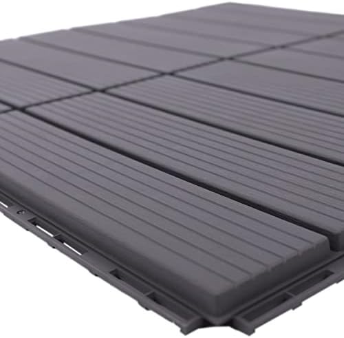 Wood Plastic Composite Patio Deck Tiles, 12”x12” Interlocking Decking Tiles by LifeFirstChoice-Blisiour