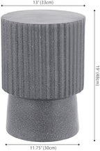 JONATHAN Y Louisa Outdoor Accent Table 19" Fluted Polyresin - Image 2
