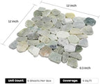 Green Pebble Tile for Shower Floor, Stone Backsplash Tiles - Image 3