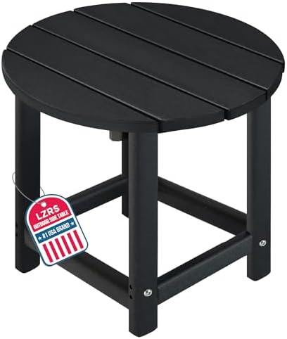 LZRS Round Adirondack Patio Side Table End Table, Outdoor Side Tables by LZRSPET