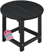 LZRS Round Adirondack Patio Side Table End Table, Outdoor Side Tables by LZRSPET