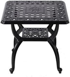 21" Cast Aluminum Outdoor Side Table, Small Patio Table, Outdoor Coffee Tables - Image 6